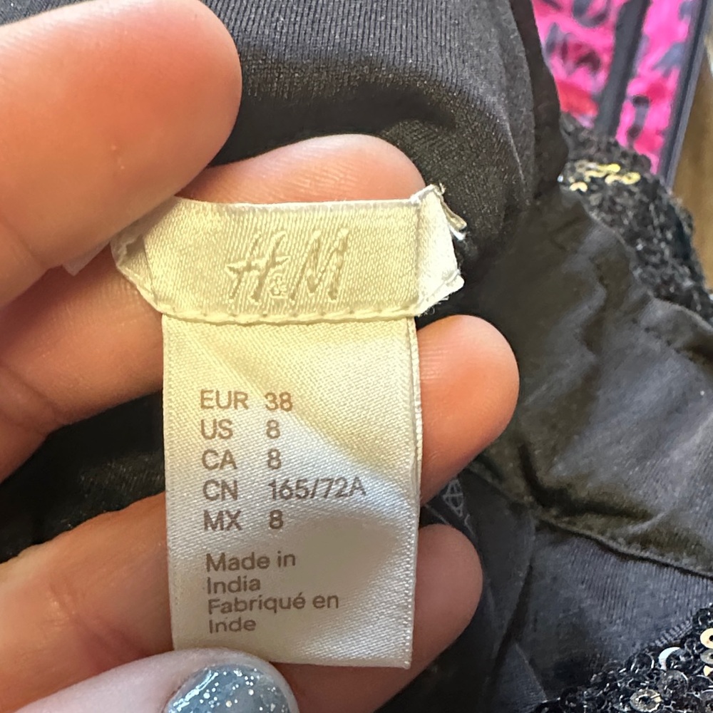 H&M Black Sequin Party Dress